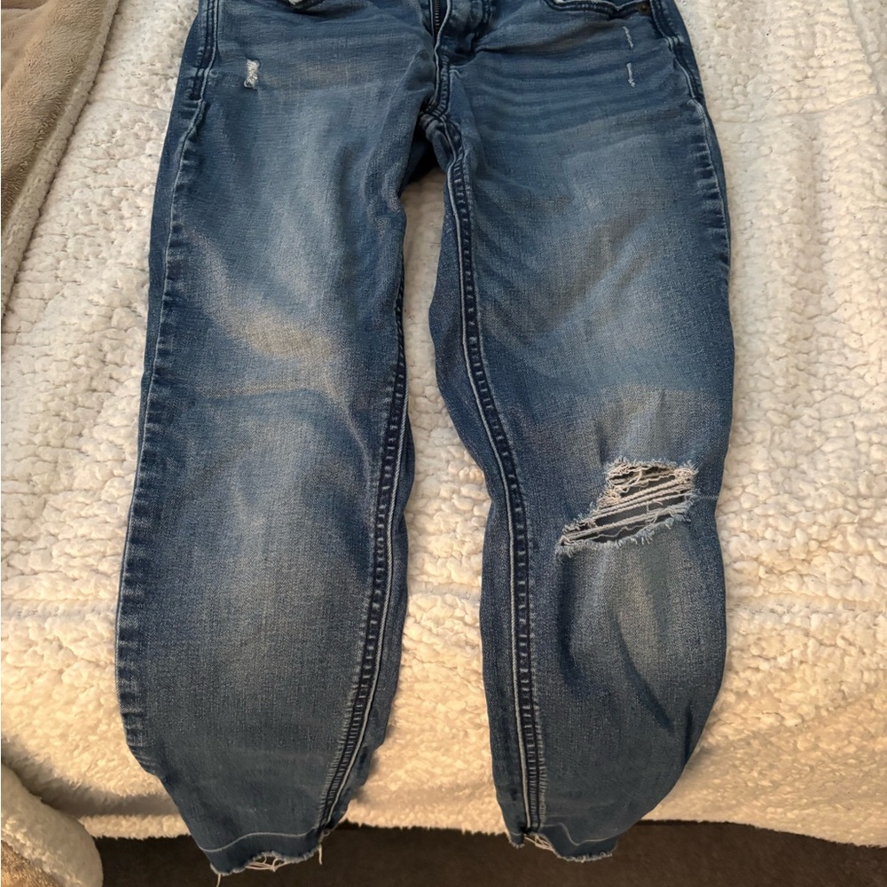 Old Navy Women's Distressed Skinny Jeans - Blue